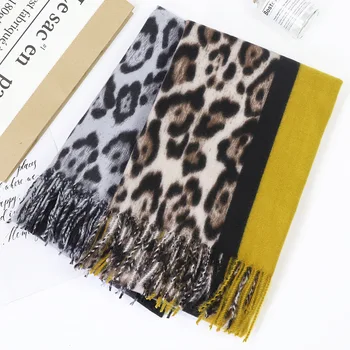 Jesen in zima v Evropi in zda leopard tiskanja imitacije kašmir barvno ujemanje šal brušena zadebelitev povečanje