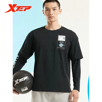 Xtep Dolgo Sleeve T-Shirt za Moške Sodijo 2020 Nov Moški Košarka Pulover Dva Kosa Šport Pleteni Pulover 880329030134