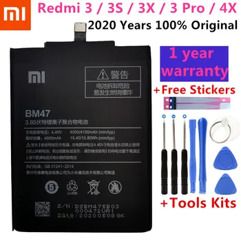 2020 Let Prvotne XiaoMi Zamenjava Baterije BM47 Visoke Kakovosti 4000 mah Za Xiaomi Redmi 3 3 3X 4X / 3Pro Z Brezplačno Orodja