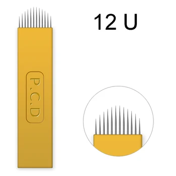 200 Kos 0.18 mm PCD Tatoo Microblading Iglo Trdi 12/14pin 18U oblikovanje za Microblading Vezenje Pero Pernement Ličila Stroj