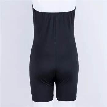 Ženske Brez Naramnic Jumpsuit Cev Bodysuit Bodycon Kratek Romper Catsuit Clubwear