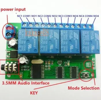 4 CH DTMF MT8870 Audio Dekoder Pametni Dom Krmilnik Glas Mobilni Telefon Daljinski upravljalnik swicth modul