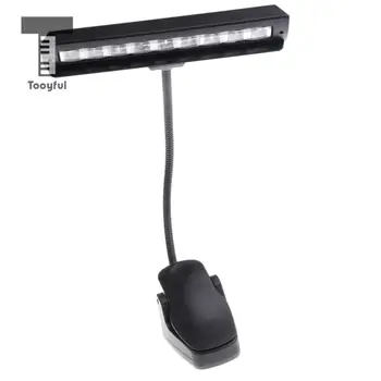 Tooyful Zložljive 9 LED Glasbeno Stojalo Lahka Glasba Rezultat Lučka Clip-on Branje Svetlobe Fazi Opremo Črna