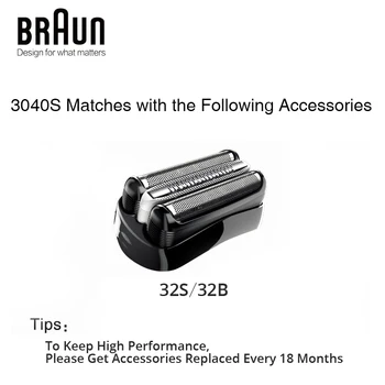 Verodostojno Braun Series 3 Električni Brivniki 3040S Wet & Dry Brivnik z Izmeničnim Razor