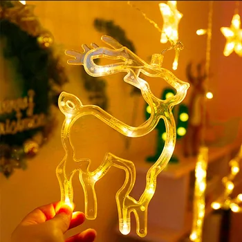 LED Božični zvon snežaka star luči počitnice okno dekor bedak luči Baterije Božič garland za Dom Dekor lučka