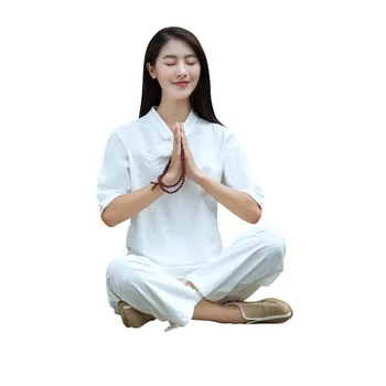 Ženske, Joga set Svoboden Bombaž Perilo Joga Hlače Polovico Dolžine Joga Vrhu Hlače Meditacija bo Ustrezala Tai Chi Kung Fu Borilne veščine Oblačila