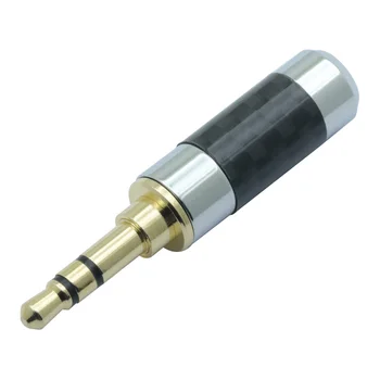 12pcs Ogljikovih Vlaken Adapter Avdio Jack 3.5 mm 3 Pole Stereo Moški Vtič pozlačeni Žica Spojka Konektor za 6mm kabel