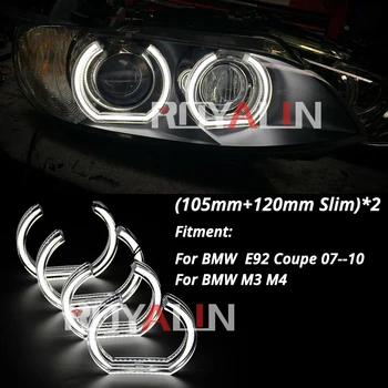 LED Angel Eyes Halo Obroči DRL 105mm 120mm 128mm Za Nissan BMW Z4 M3 M4 M5 E90 E91 E92 E60 E82 E87 F10 F13 F30 F31 X6 E71 E72