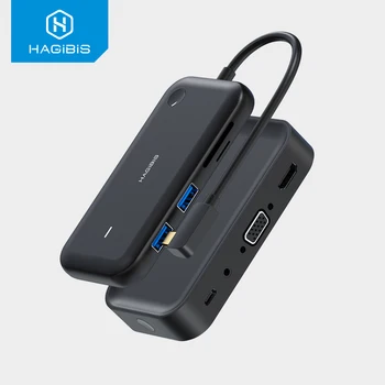 Hagibis Wireless Display Oddajnik z USB-C Hub Ultra Low Latency Podjetja HDMI je združljiv Ključ 4K za iOS Android Netflix