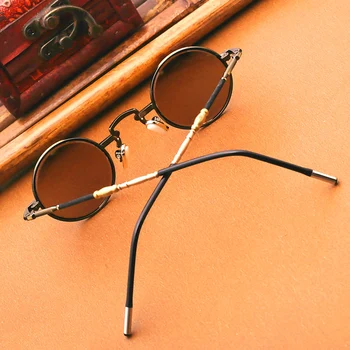 Vazrobe Mala Okrogla Sončna Očala Moški Stekla Očal Moških Titanov Okvir Steampunk Letnik Punk Retro Ženske Lennon Očala