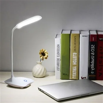 Nova LED Desk Lučka za Polnjenje po vmesniku USB Noč Svetlobe Budilka Termometer Koledar 3-Stopnja Zatemnitve namizne Svetilke Z Pero, Držalo Z Ventilatorjem