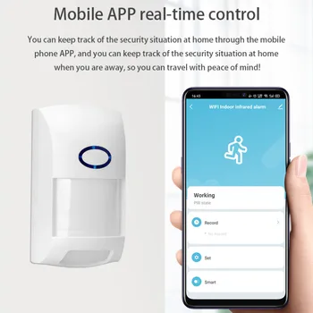 WiFi Home Security Brezžični Alarmni Zvonec Anti-tat PIR Senzor Gibanja Detektor Senzorja Pet-imunski Tuya APP Real-time Control