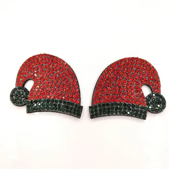 20pcs/veliko 5X3.8 CM Bleščeč diamant Božični klobuk Oblazinjeni appliques za pokrivala za dekoracijo ročno pribor za lase