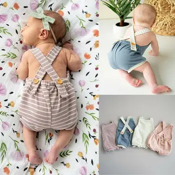 Novorojenček Otroci Baby Dekle, Fant, igralne obleke Poletje Trak hlače z Oprsnikom Playsuit Obleke Obleke 0-3Y
