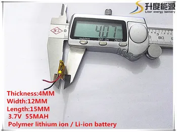 3,7 V 55mAh 401215 Litij-Polymer Li-Po baterija li ionska Baterija za Polnjenje celic Za Mp3, MP4 MP5 GPS mobilni bluetooth