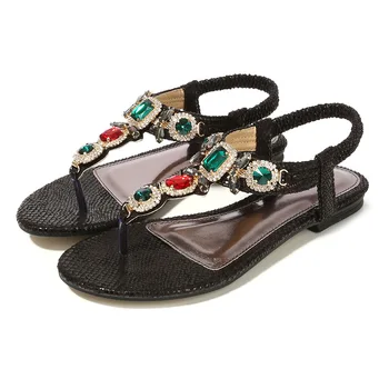 2020 NOVE Ženske plaži sije okrasnih čevlji poletje bohemia diamond sandali T-trak tangice flip flops udobno Boho čevlji