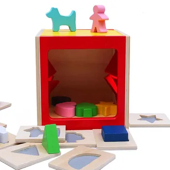 Montessori Igrače Otroci Izobraževalne Lesene Igrače za Otroke Zgodnje Učenje Baby Senzorično Učnega Gradiva Igre Obliko Seznanjanje