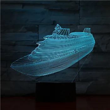 3D Lučka Potniška Ladja Hitro Dostavo Najboljše Nagrado za Otroke, Svetlo, ki je Osnova za Dnevna Soba Dekoracijo Led Nočna Lučka Lučka Hologram