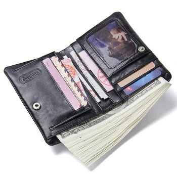 Pridružen pravega usnja, olje, vosek moška denarnica črne kratke torbica za moške portomonee moški kartico sim carteira masculina walet