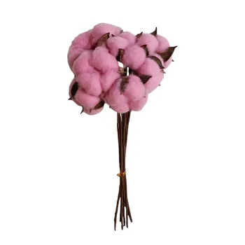10 palice/snop Posušen Cvet Bombaža Poroko Dekorativne Rože Venci Vaees za Dom Dekoracija dodatna Oprema Umetno Cvetje
