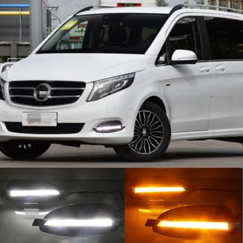 2PCS Za Mercedes Benz V-Razred Vito V250 V260 2016 - 2018 Dinamično Rumena Vključite Signal 12V Avto DRL Lučka LED Dnevnih Luči