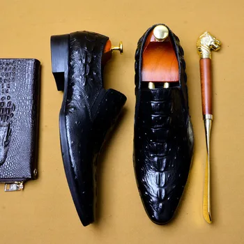 Phenkang moški usnjeni čevlji pravega usnja, oxford obutev za moške, luksuzno obleko, čevlji slipon poročni čevlji usnjeni brogues