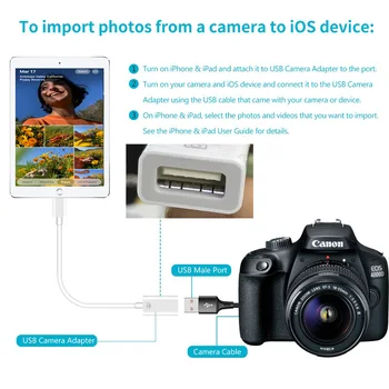 INGELON OTG kabel podatkov pretvornik za iPhone, iPad fotoaparat slušalke pretvornik MIDI klavir Za iPhone 7 8 iOS 13 adapter