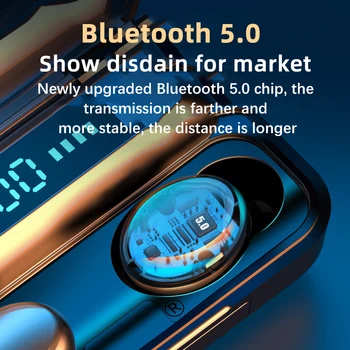 Za F9 TWS Brezžične Slušalke Bluetooth 5.0 TWS Bluetooth Slušalke Podporo Xiaomi IPhone Z 2200MAH Moči Banke