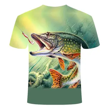 Poletje najnovejše 2020 ribe na Prostem T-shirt človek kul 3D tiskanja ribolov moške kratke vrhovi 0collar casual moški ribolov t-shirt poissons