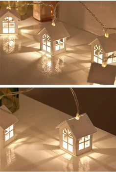 Božični Luči Mini Hiša Obliko 10 Led Bakrene Žice Niz Luč Za Poroko Xmas Party Teras Pravljice Niz Svetlobe