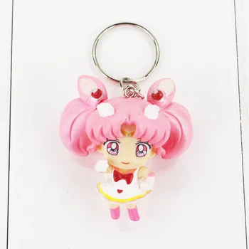 5pcs/5 cm veliko Sailor Moon Keychain Obeski Tsukino Mornar Slika Igrače Vedrino Mini Model obesek za ključe, za Dekleta
