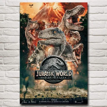 Jurassic Svet padel kraljestva, Poster Tiskanje Na Svilene Tkanine, Slikarstvo, Film Wall Art Slik, Dnevna Soba Cuadros Dekoracijo
