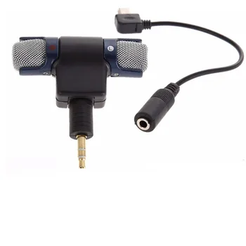Zunanji Stereo Mikrofon Mikrofon za Go pro Pribor Mikro telefon 3,5 mm Mini USB Adapter Kabel Za GoPro Hero 4 3 3+ Microfone
