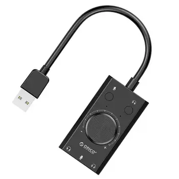 ORICO SC2 Zunanjo USB Zvočno Kartico Glasnost Nastavljiv 3-Port Priključek za Slušalke Avdio Sim Adapter za PC