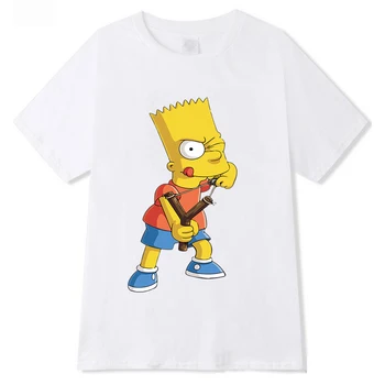 Simpsons, Kratek Rokav Kul Tiskanja Moški Majica s kratkimi rokavi Priložnostne Svoboden T Moških Tshirt O-neck majica s kratkimi rokavi Moški Tee Majice