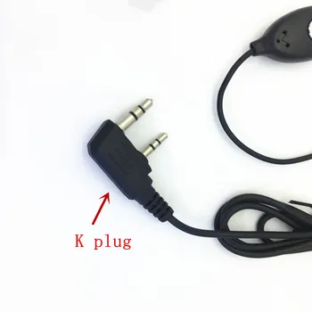 Slušalke K plug 2pins z MIC za KENWOOD Baofeng BF888s UV5R UV82 Wouxun TYT Puxing Quansheng WLN KD-C1 itd walkie talkie