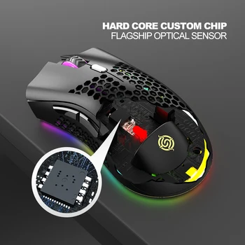 ALLOYSEED BM600 2,4 GHz Wireless Mouse 2400DPI Nastavljiv RGB Osvetljen Satja, USB Optični Gaming Miška Igralec Miši Za Prenosni RAČUNALNIK