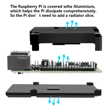 Aokin Za Raspberry Pi 4 4B Kovinski Primerih Raspberry Pi Aluminij Zlitine Primeru s Pasivno Hlajenje Primeru Za Raspberry Pi 4/4B