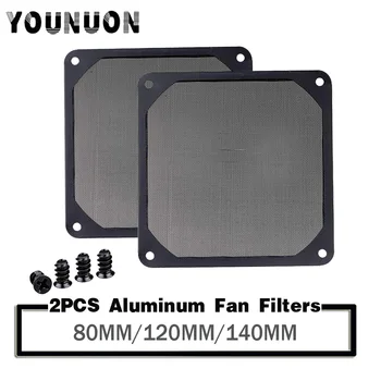 2Pcs Younuon 80 mm Black Fan Prahu Filter PC Fan Aluminija Dustproof Kritje Čiste 8 CM