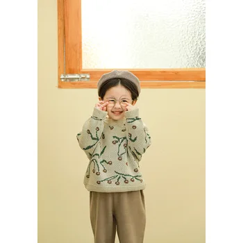 Dekle korejski pogodbeno pleteni pulover jeseni leta 2020 novo otrok dolg rokav svoboden puloverji