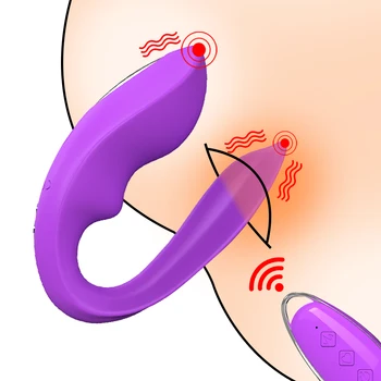 Sex Igrače za Pare Mehki Silikonski Vibrator U Obliko Stimulator Klitorisa Dildo Vibratorji Daljinski upravljalnik Ženske spodnje hlačke za seks