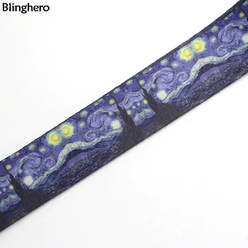10pcs/veliko Blinghero Van Gogh je Zvezdnato Noč Paščka za Tipke Kul Telefon Vratu Traku USB ID Značko Imetnik Visi Vrv Darila BH0395