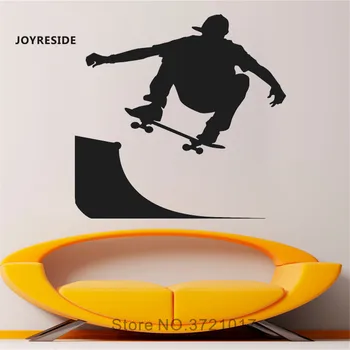 JOYRESIDE Skateboard Decals Ekstremni Šport Dom Stenski Dekor Skate Šport dnevna soba Stenski Dekor Vinil Kul Design, Stene Decals je WM431