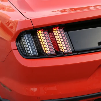 SRXTZM Dekoracijo Satja Panj Slog Zajema Prilepite Zadaj Rep Svetlobe Nalepke Film Za Ford Mustang 2016 2017 6pcs