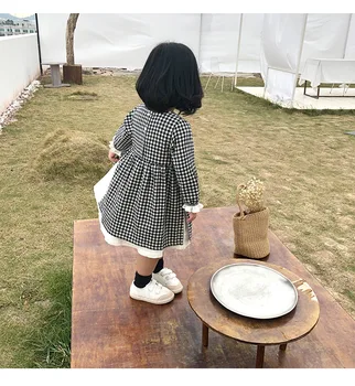2020 Jeseni Otroci Oblačila Japonska Koreja Bombaž Perilo Baby Dekleta Princesa Obleko Prugasta Ruffles Rokav Otroci Priložnostne Obleko