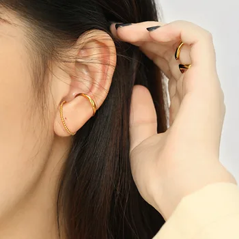 S'STEEL korejski Uhani 925 Sterling Srebro Posnetek Uhan Za Ženske Minimalističen Mobius Earings Plata 925 Par Mujer Fine Nakit