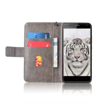Flip Usnjena torbica Za Ulefone Tiger Lite Fundas Natisnjeni Cvet Posebne denarnice stojalo primeru s Traku