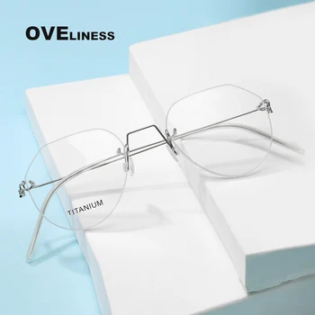 2020 Titana Rimless Očal Okvir za Moške, ženske Recept Očala Človek brez okvirjev Kratkovidnost Optična Očala Okvirji za Očala