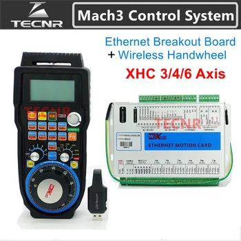 Mach3 Krmilnik Kit Ethernet zlom svet 3 4 6 osni nadzor gibanja kartico XHC 2MHz z MPG brezžični ročni obesek WHB04B