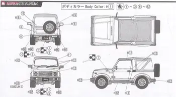 Sestavljanje Modela Avtomobila 1/24 Suzuki Jimny 1300 Meri 03818